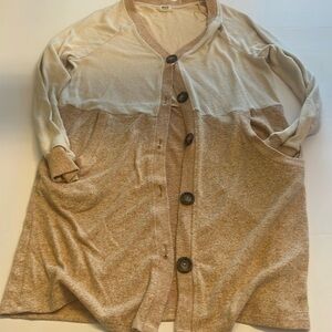 BKE boho cardigan small two tone button up